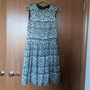 Grey Black Leopard Print Dress